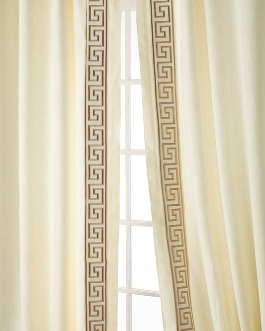 Felix Gold 100% Linen Lined Drapes (Pair)