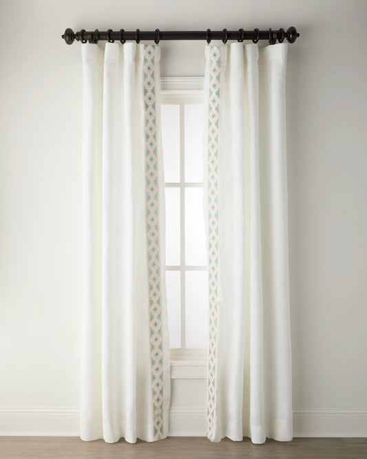 Amalfi Spa Green 100% Linen Lined Drapes (Pair)