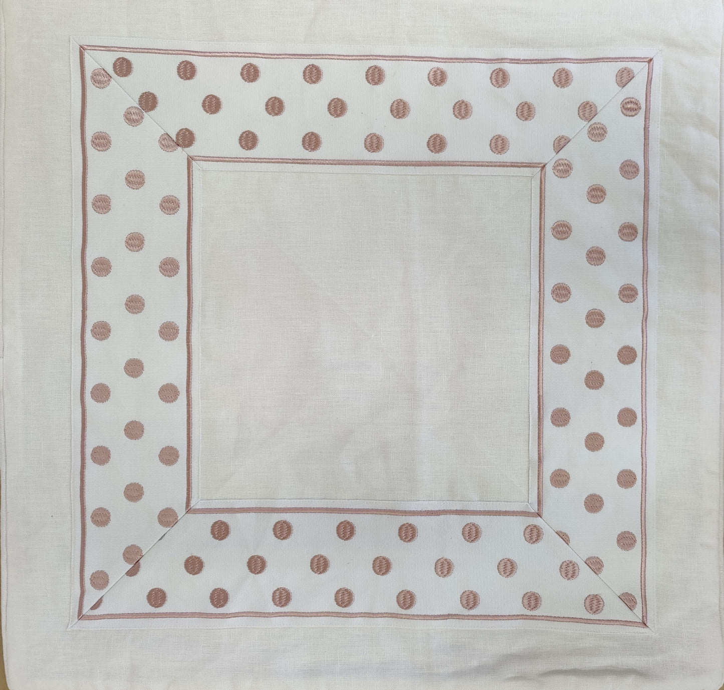 Dot Blush on Cream Linen