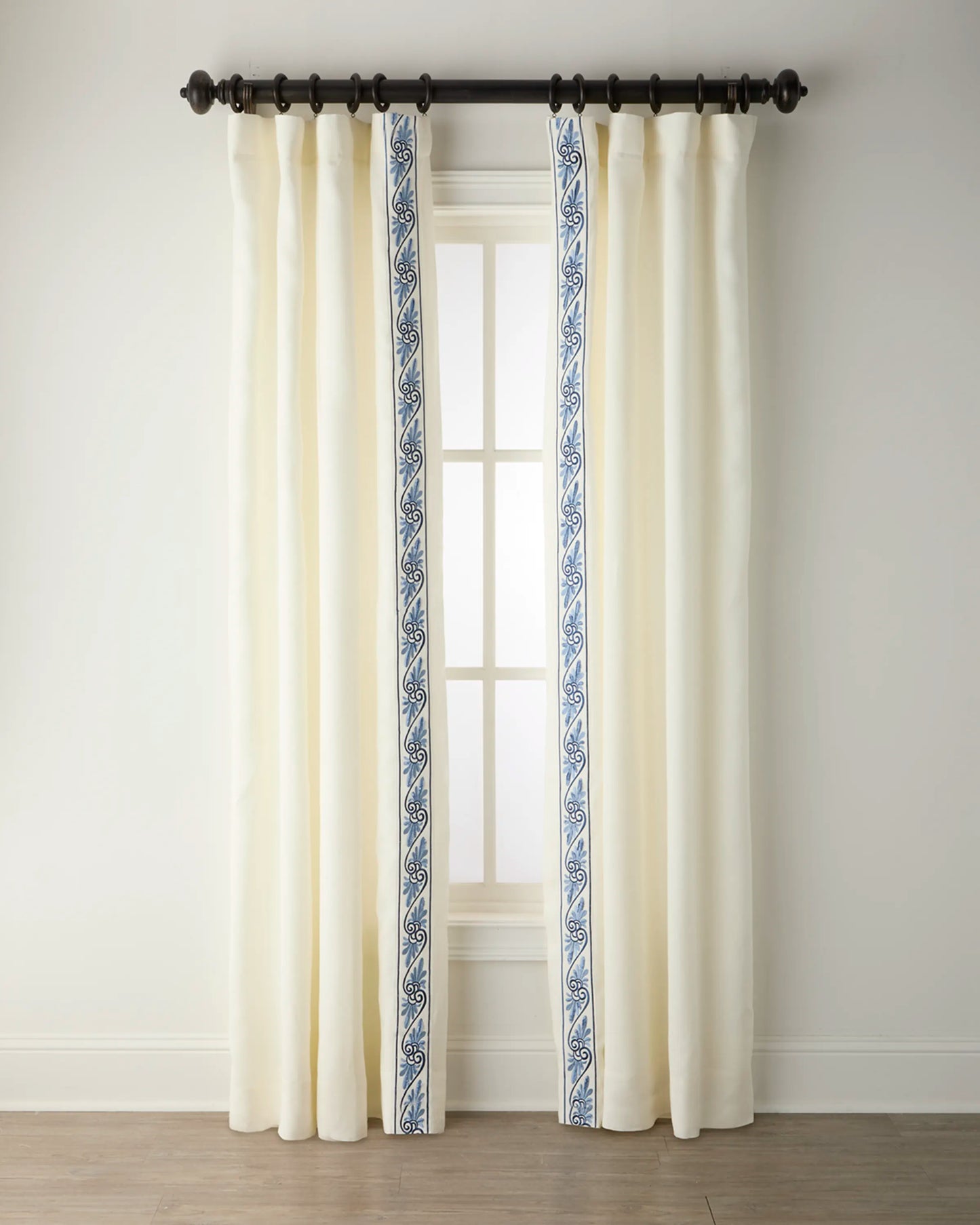 Tango Navy 100% Linen Lined Drapes (Pair)