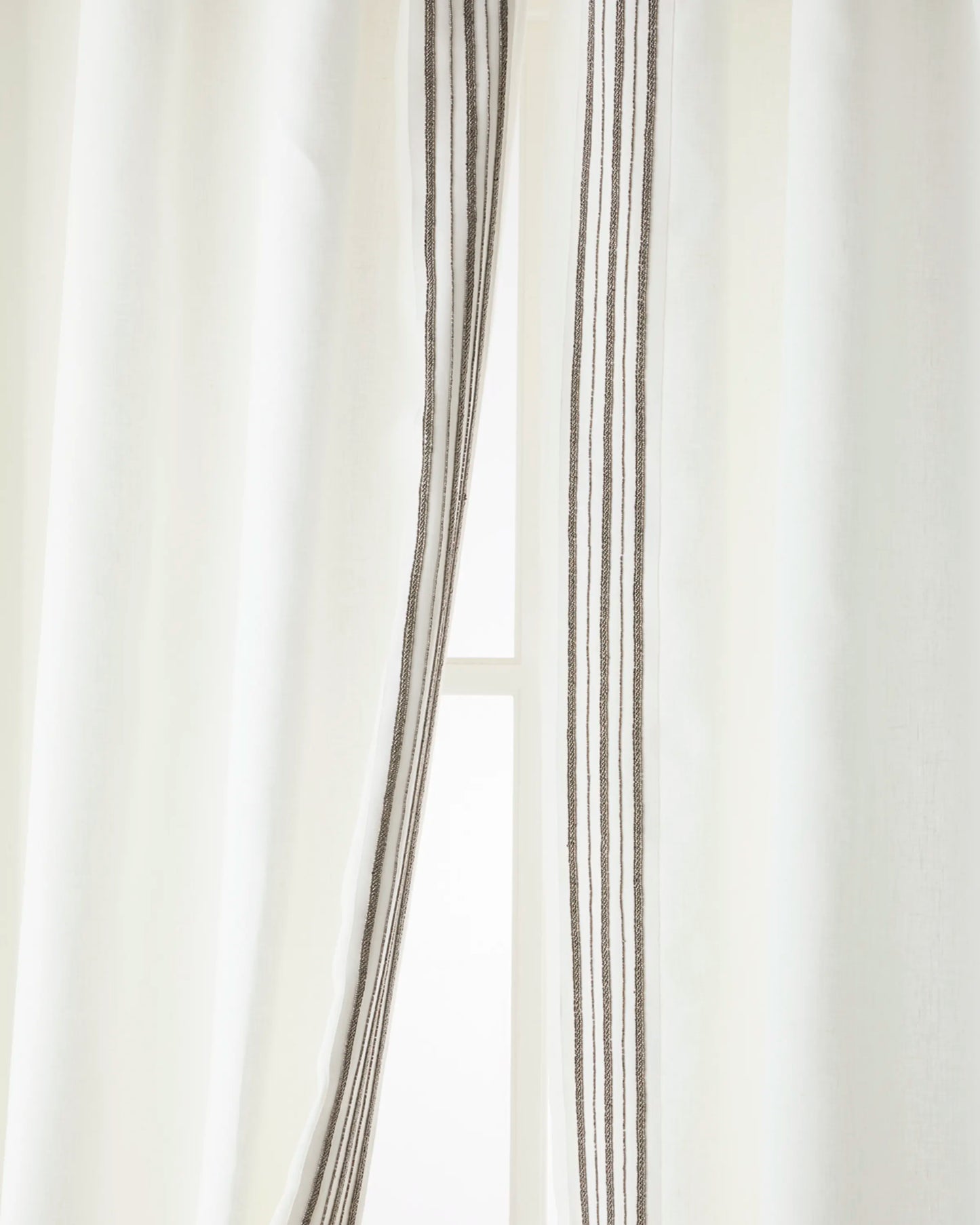 Trelli Silver 100% Linen Lined Drapes (Pair)